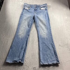 American Eagle Kick Boot Jeans Womens 14 Light Wash Next‎ Level Stretch Denim
